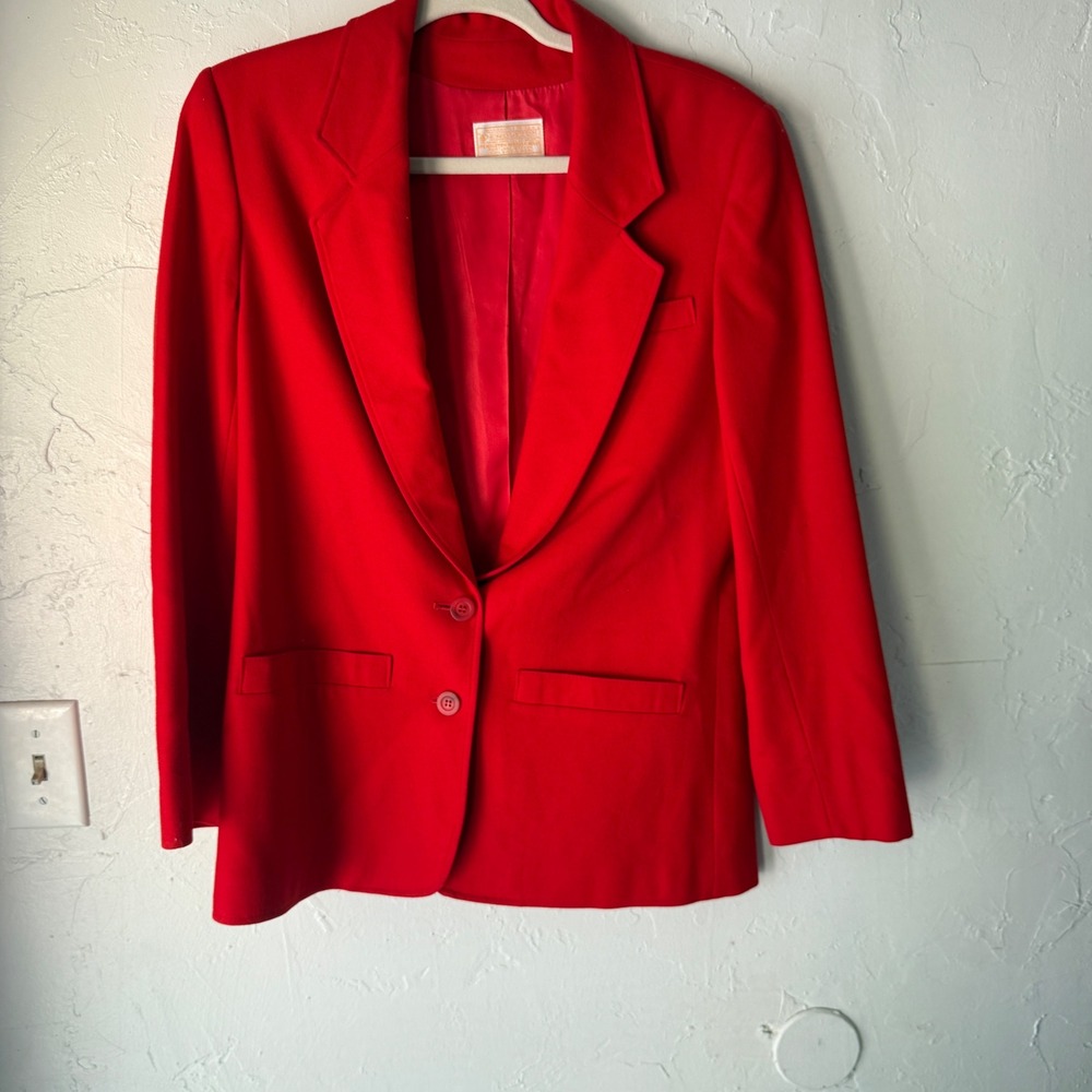 Vintage Pendleton Red Wool Blazer Jacket Womens Size‎ S Single Button USA Made